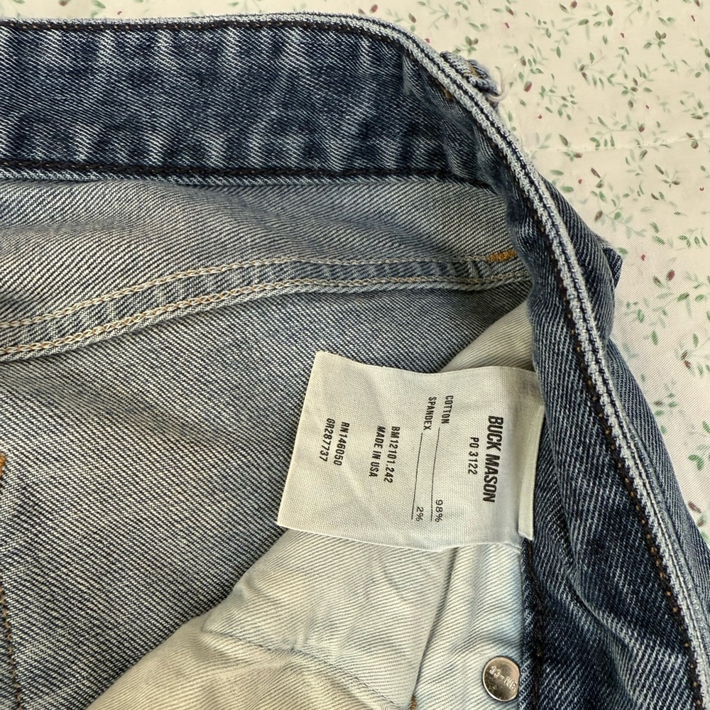 Men’s Buck Mason Maverick Slim Classic Blue Denim Jeans - Picture 8 of 9